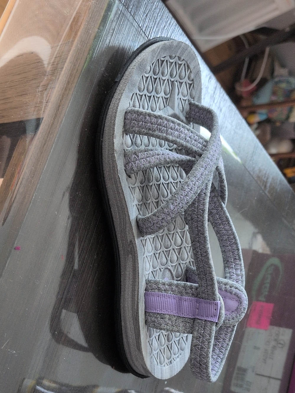 Northside Strappy Slide Sandal in Gray and Lavender